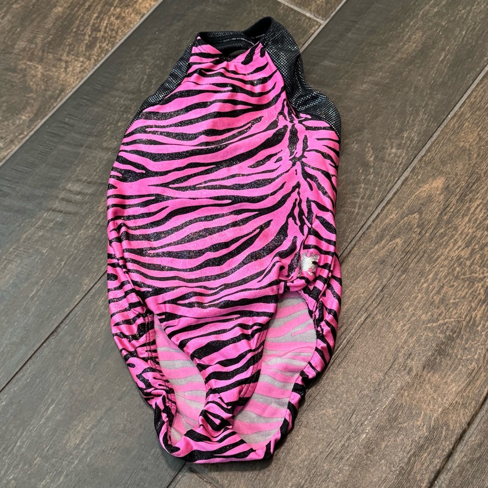 Kids Pink Zebra Dance Leotard - Brand Unspecified